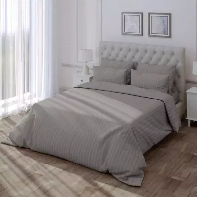 Комплект постельного белья Verossa stripe-sateen “Gray”, 1.5 спальный