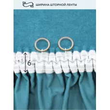 Шторы интерьерные на шторной ленте с подхватами DonCotton "Канвас" темная бирюза