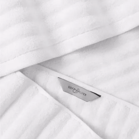 Махровое банное полотенце Soft Silver "Wave Tactile" (Альпийский снег), 70х140