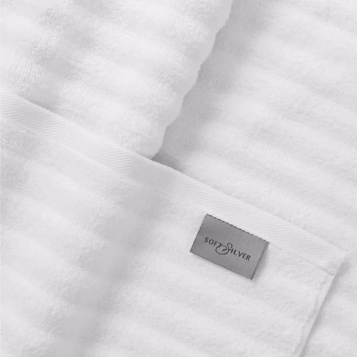 Махровое банное полотенце Soft Silver "Wave Tactile" (Альпийский снег), 70х140