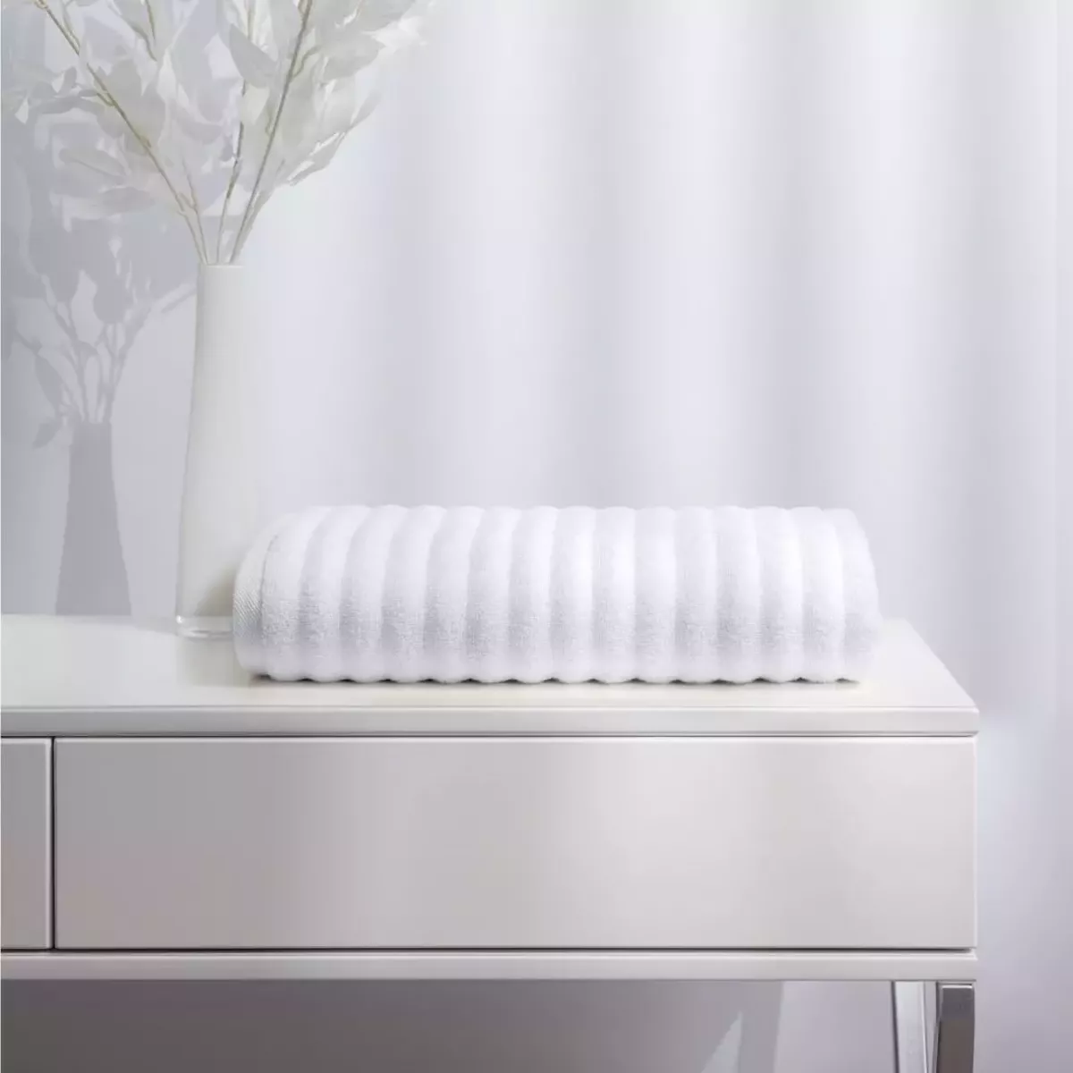 Махровое банное полотенце Soft Silver "Wave Tactile" (Альпийский снег), 70х140