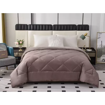 Двустороннее одеяло полуторное Sofi De Marko «Монако» кофе (велюр-сатин) 160х220