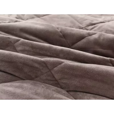 Двустороннее одеяло полуторное Sofi De Marko «Монако» кофе (велюр-сатин) 160х220