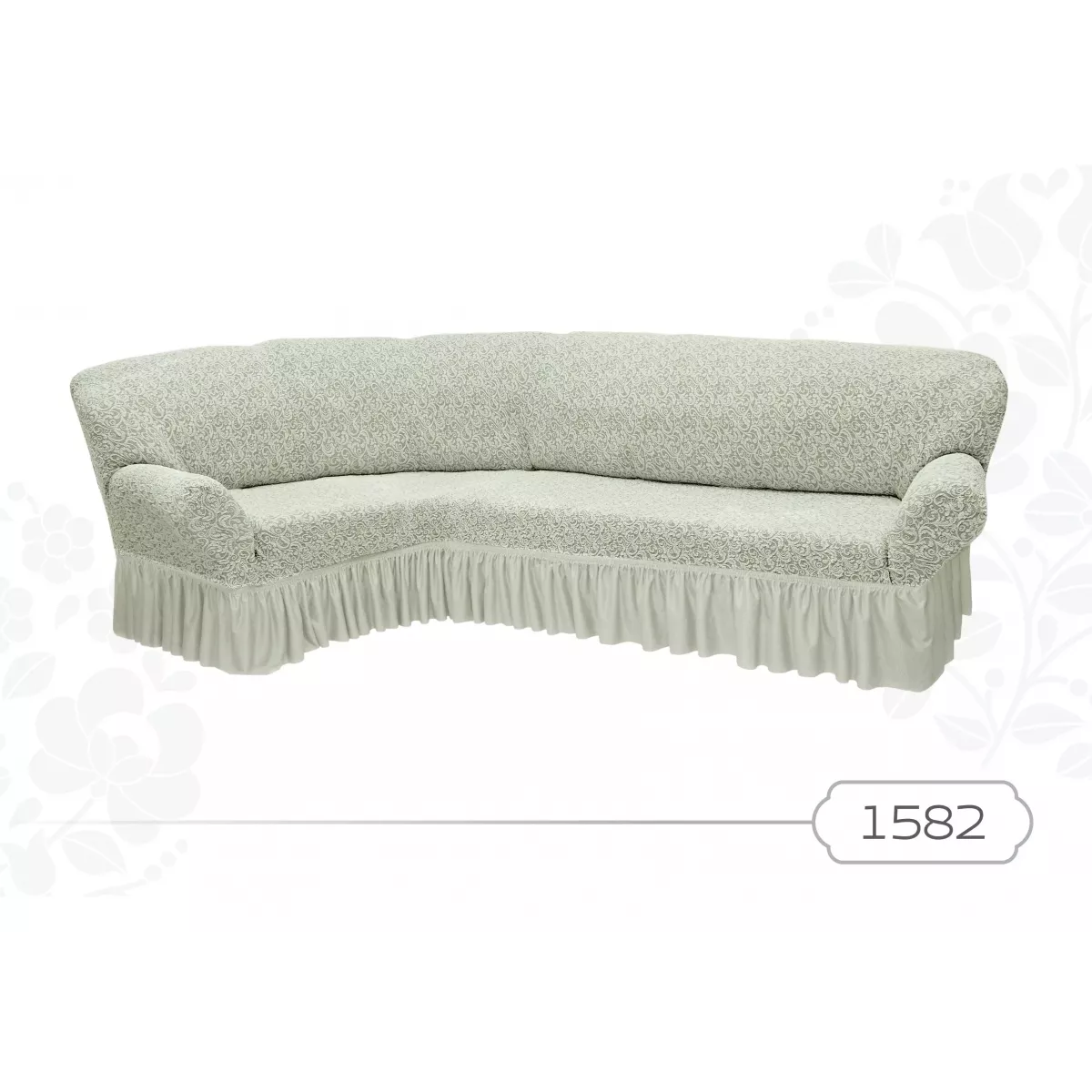 Чехлы на угловой диван с оборкой “Жаккард”