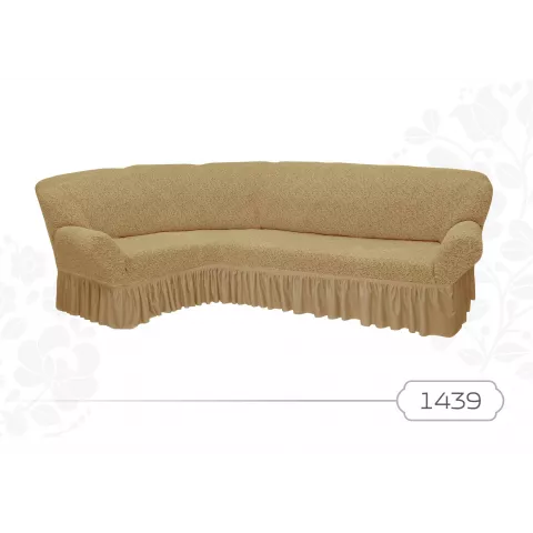 Чехлы на угловой диван с оборкой “Жаккард”