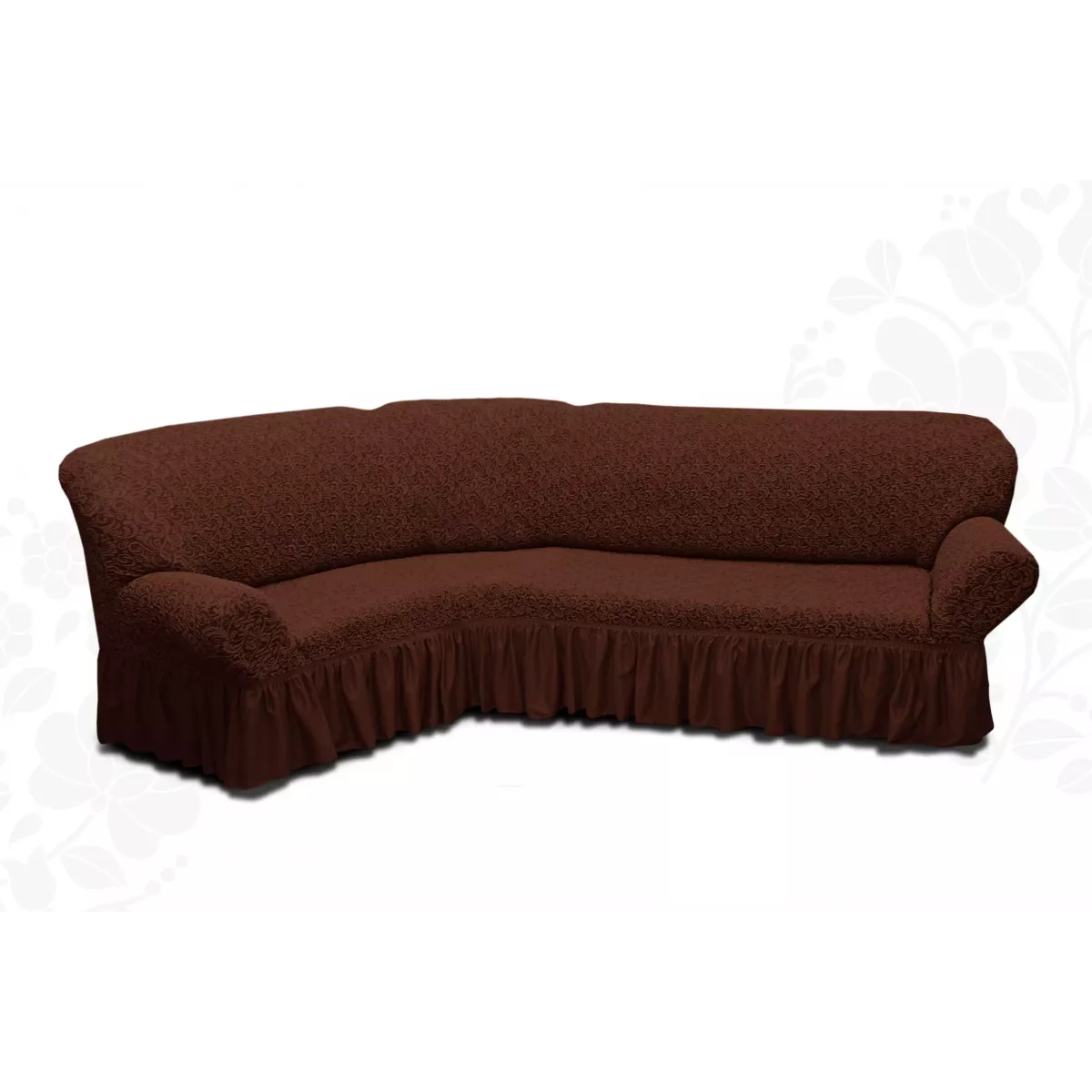 Чехлы на угловой диван с оборкой “Жаккард”