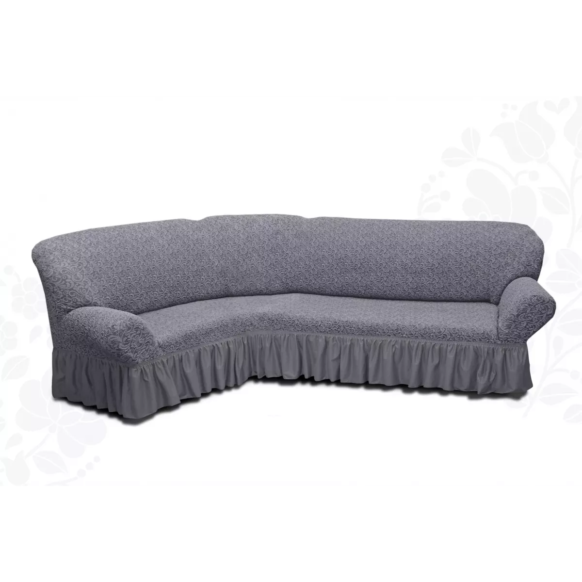 Чехлы на угловой диван с оборкой “Жаккард”