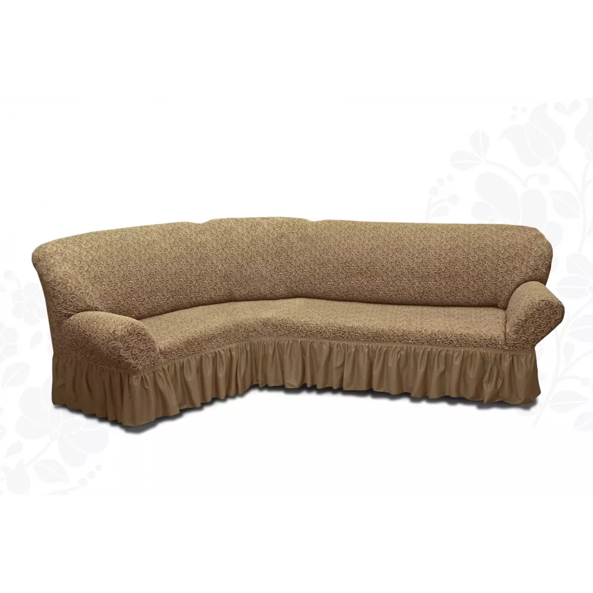 Чехлы на угловой диван с оборкой “Жаккард”