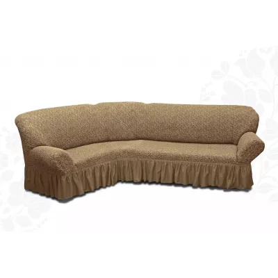 Чехлы на угловой диван с оборкой “Жаккард”