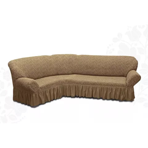 Чехлы на угловой диван с оборкой “Жаккард”