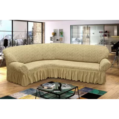 Чехлы на угловой диван с оборкой “Жаккард”