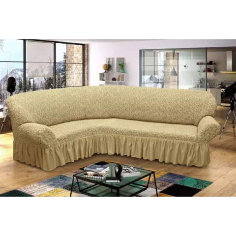 Чехлы на угловой диван с оборкой “Жаккард”