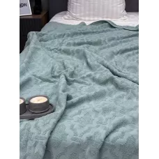 Махровое покрывало Karteks "Venesia" жаккард (бирюзовый), 160х220