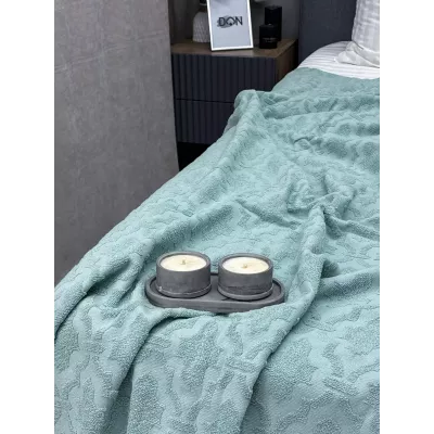 Махровое покрывало Karteks "Venesia" жаккард (бирюзовый), 160х220