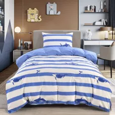 Комплект постельного белья Sofi De Marko “Касатки” (синий), 1.5 спальный