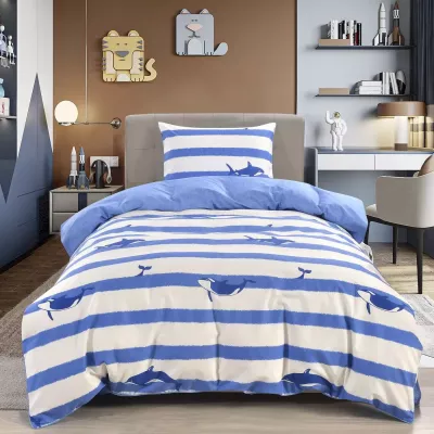 Комплект постельного белья Sofi De Marko “Касатки” (синий), 1.5 спальный