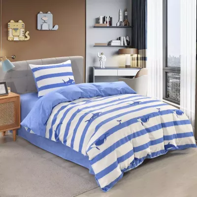 Комплект постельного белья Sofi De Marko “Касатки” (синий), 1.5 спальный