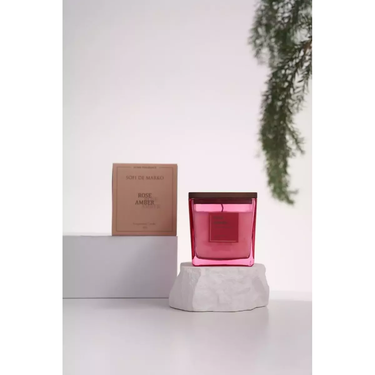 Свеча ароматическая Sofi De Marko "Rose Amber" (220гр), 1 шт