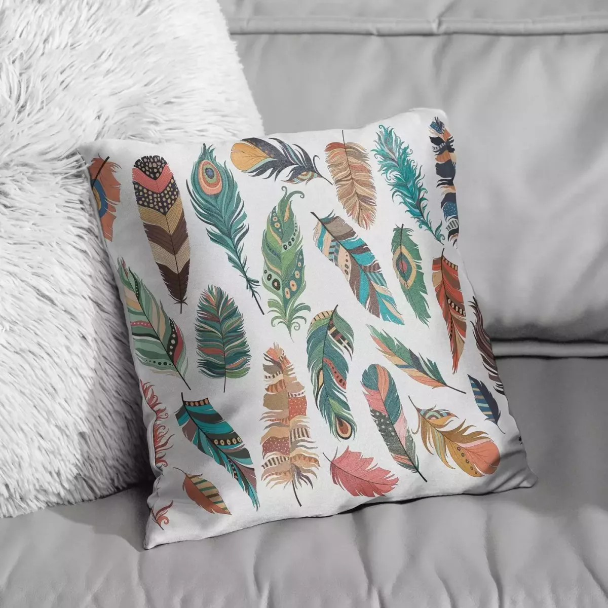 Подушка декоративная "Пёрышки", 40х40