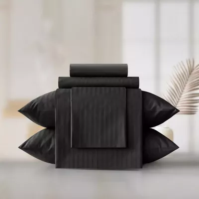 Комплект постельного белья Verossa stripe-sateen “Black”, 1.5 спальный
