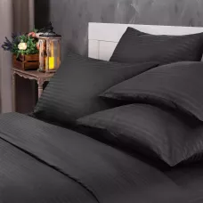 Комплект постельного белья Verossa stripe-sateen “Black”, 1.5 спальный