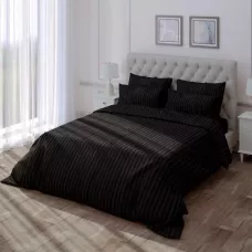 Комплект постельного белья Verossa stripe-sateen “Black”, 1.5 спальный