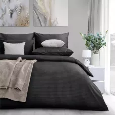 Комплект постельного белья Verossa stripe-sateen “Black”, 1.5 спальный