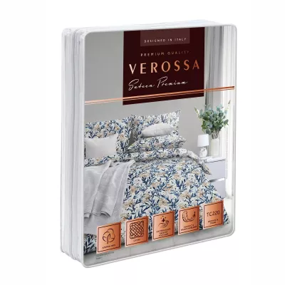 Комплект постельного белья Verossa Сатин "Сапфировый сад", евро