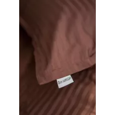 Комплект с одеялами DonCotton "Stripe Sateen" (шоколад), семейный