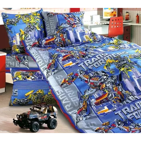 Комплект постельного белья Бамбино “Трансформеры” (перкаль), 1.5 спальный