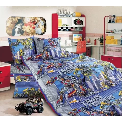 Комплект постельного белья Бамбино “Трансформеры” (перкаль), 1.5 спальный