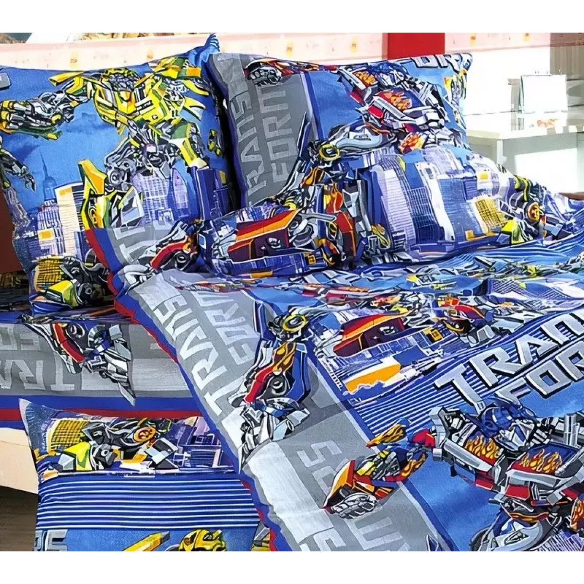 Комплект постельного белья Бамбино “Трансформеры” (перкаль), 1.5 спальный