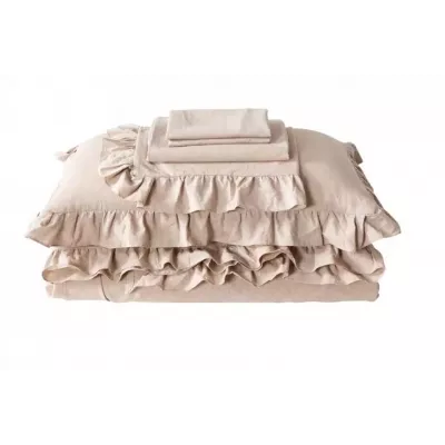 Комплект постельного белья Karteks "Вареный жаккард с рюшей" VJ-02, двухспальный