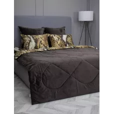 Комплект с одеялом KAZANOV.A “Питон” капучино беж (хлопок-велюр), 1.5 спальный