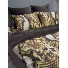 Комплект с одеялом KAZANOV.A “Питон” капучино беж (хлопок-велюр), 1.5 спальный