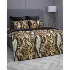Комплект с одеялом KAZANOV.A “Питон” капучино беж (хлопок-велюр), 1.5 спальный