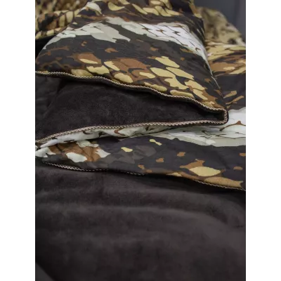 Комплект с одеялом KAZANOV.A “Питон” капучино беж (хлопок-велюр), 1.5 спальный