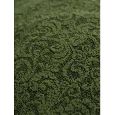 Чехол на угловой диван с оборкой Жаккард зеленый