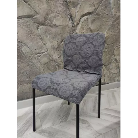 Чехлы на на стул с узором (без оборки) антрацит