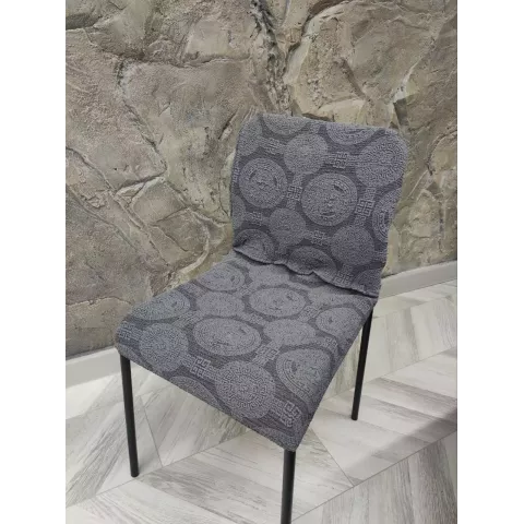 Чехлы на на стул с узором (без оборки) антрацит