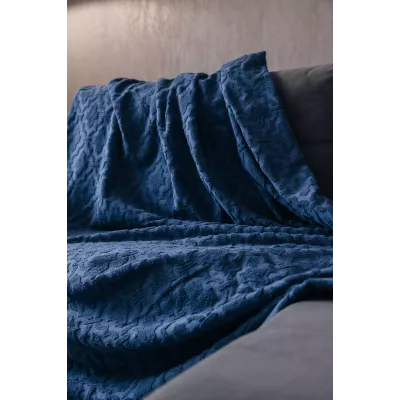 Махровое покрывало Karteks "Venesia" жаккард (синий), 160х220