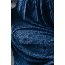 Махровое покрывало Karteks "Venesia" жаккард (синий), 160х220