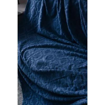 Махровое покрывало Karteks "Venesia" жаккард (синий), 160х220