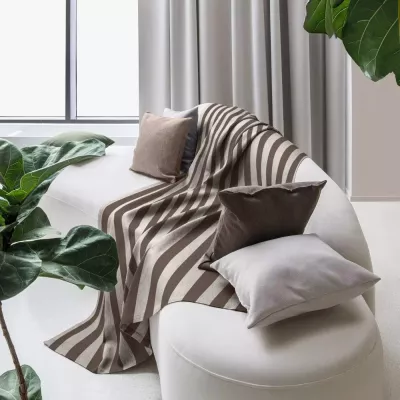 Покрывало Волшебная ночь "Рогожка" (зебра-кофе), 140х220