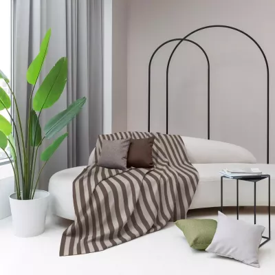 Покрывало Волшебная ночь "Рогожка" (зебра-кофе), 140х220