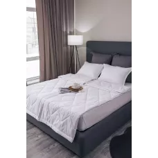 Комплект с одеялом DonCotton "Stripe Sateen Mini" (белый), семейный