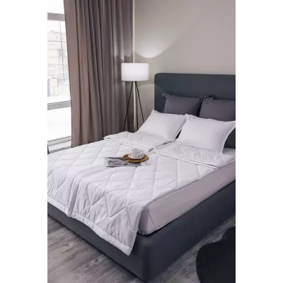 Комплект с одеялом DonCotton "Stripe Sateen Mini" (белый), семейный