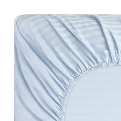 Простыня на резинке Sofi De Marko "Морган" страйп-сатин (голубой), 160х200х30