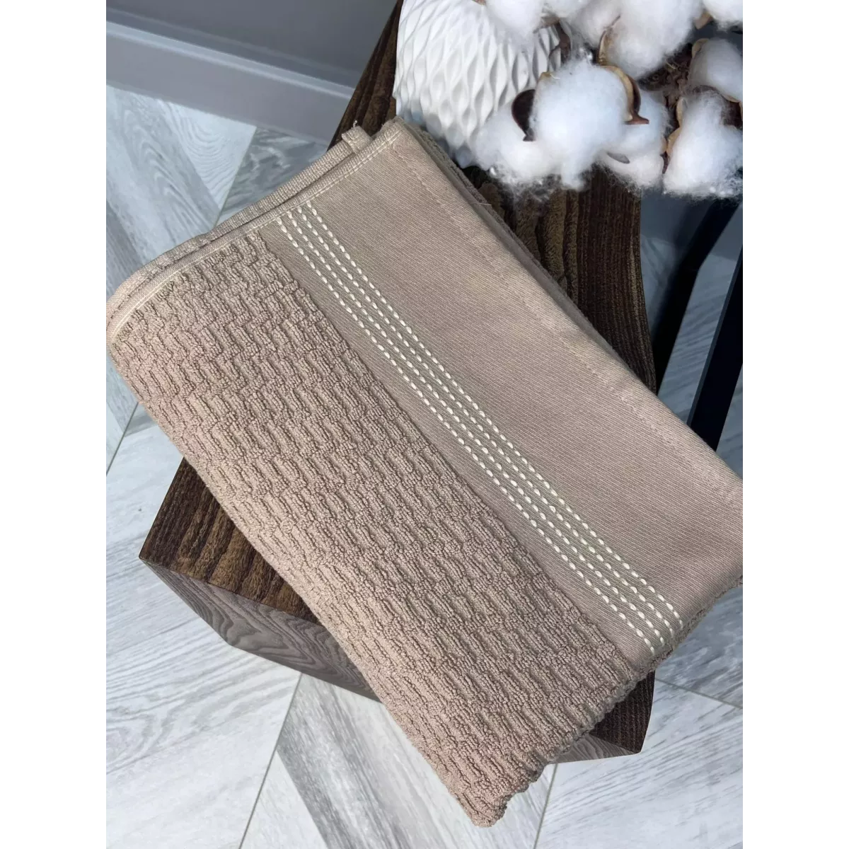 Махровое полотенце Comfort Life “Рольф” (мокко), 70×140