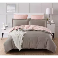 Комплект постельного белья Karteks "Сатин однотонный комбинированный" SK-005, 1.5 спальный